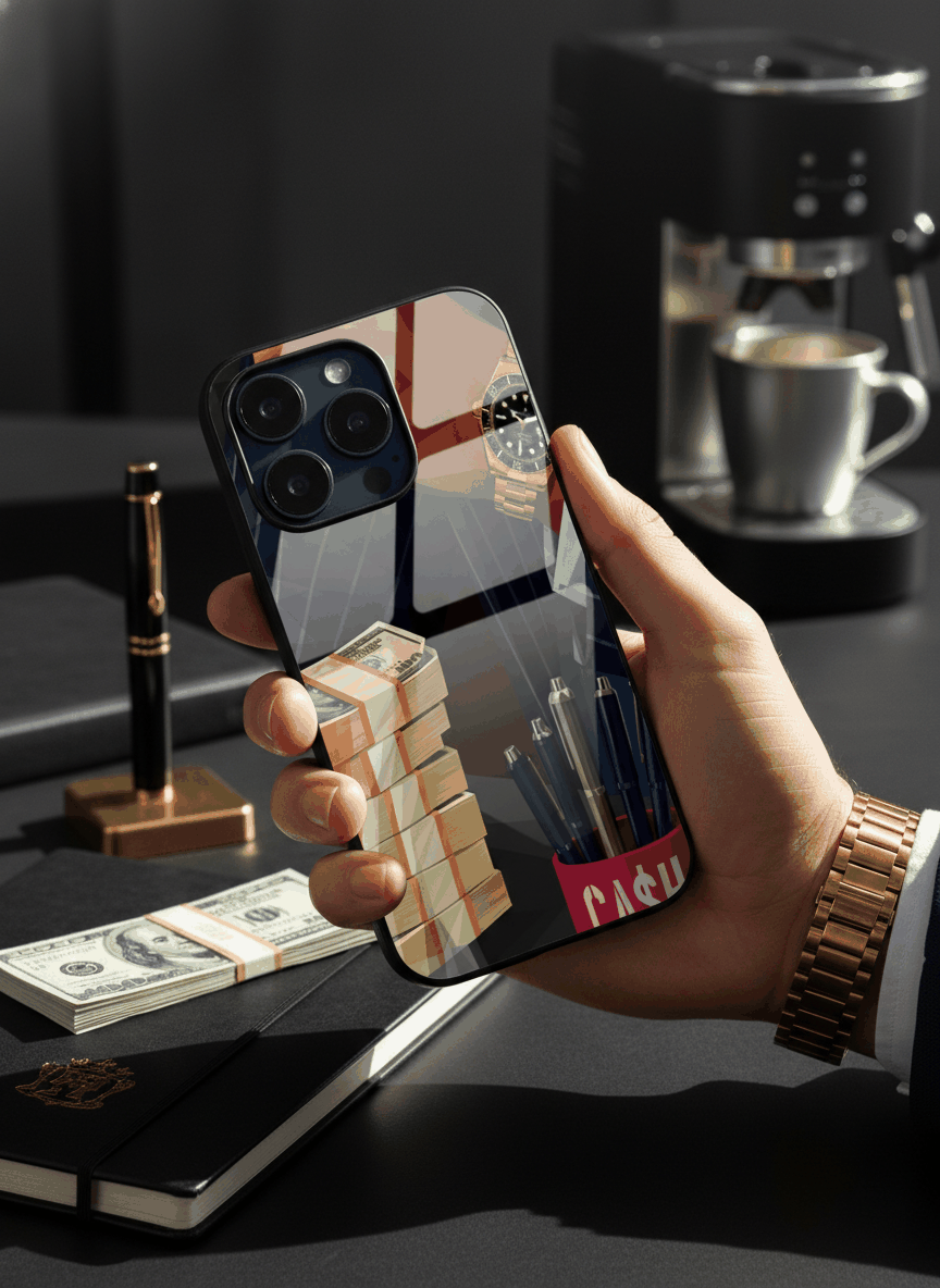 Cash Empire Premium Glass Back Cover For iPhone 14-17 Models The Case & Co India