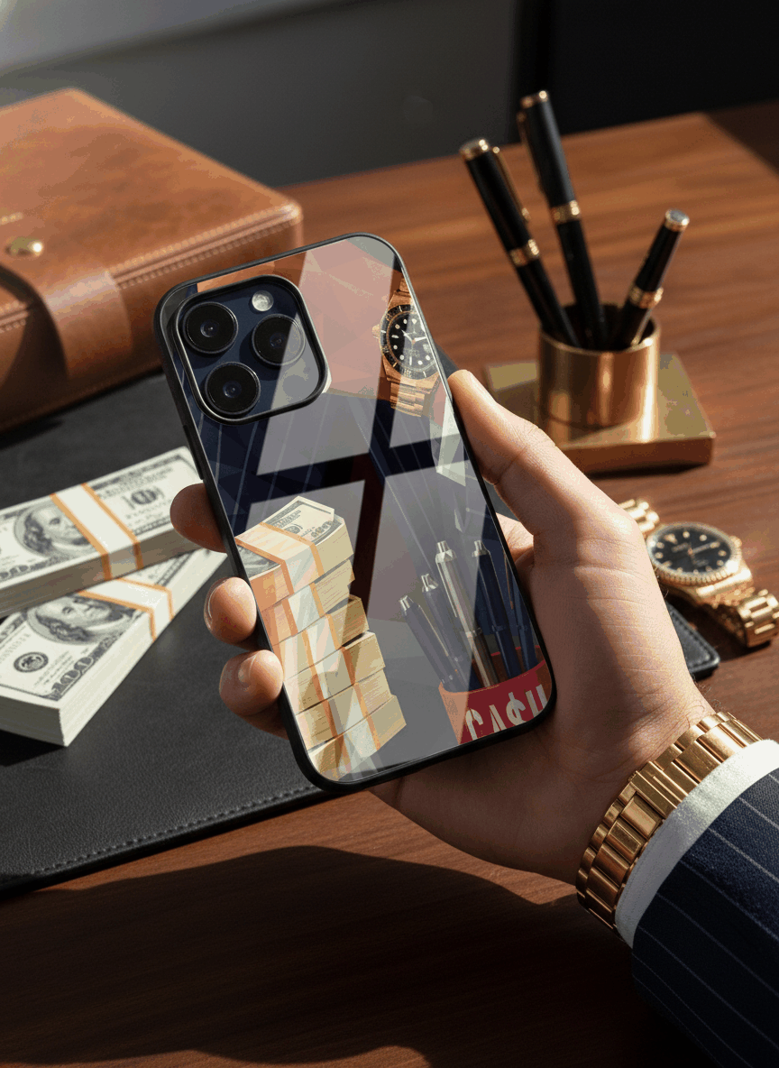 Cash Empire Premium Glass Back Cover For iPhone 14-17 Models The Case & Co India