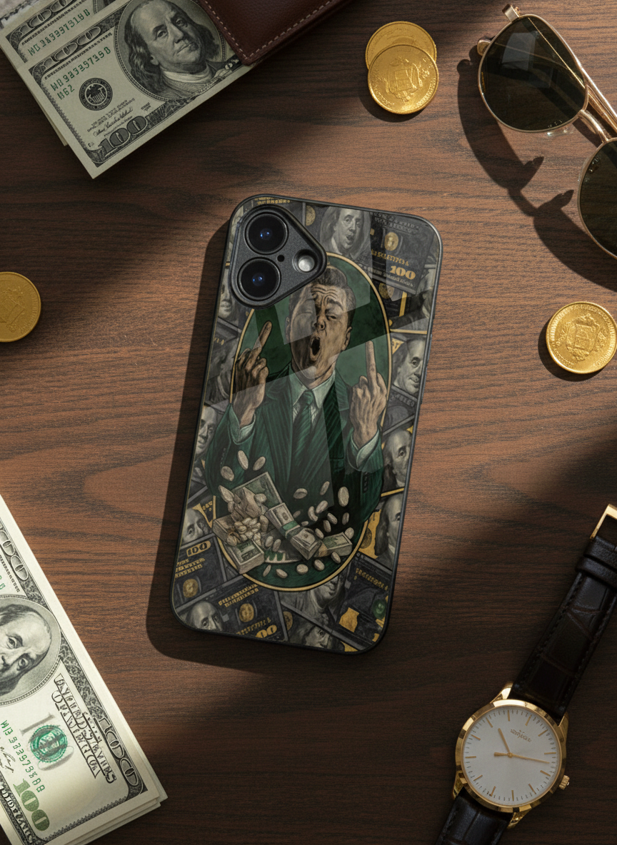 Cash Over Premium Glass Back Cover For iPhone 14-17 Models The Case & Co India