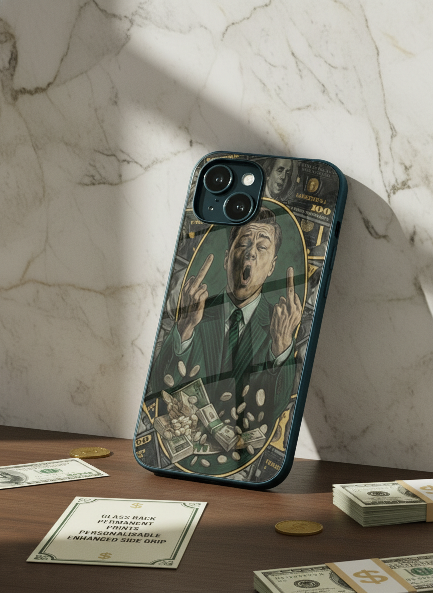 Cash Over Premium Glass Back Cover For iPhone 14-17 Models The Case & Co India