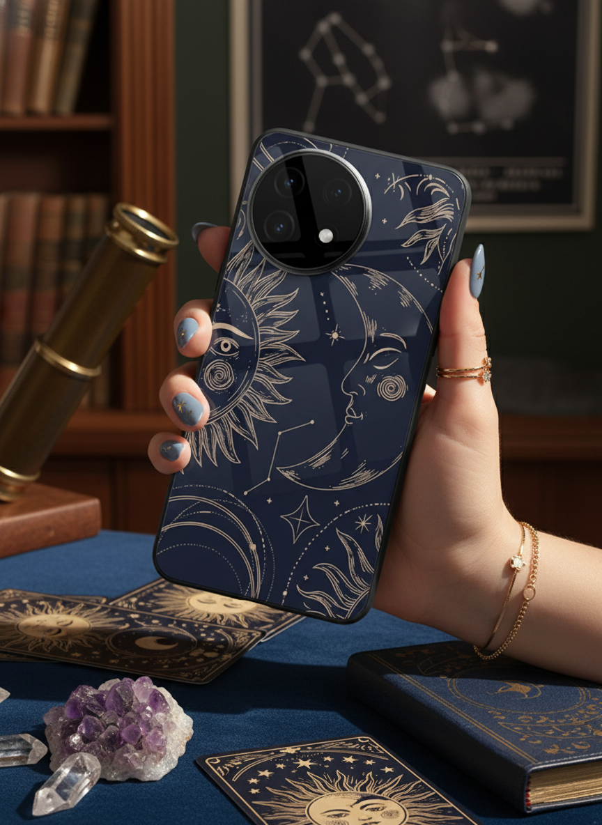 Celestial Dream Glass Back Cover For One Plus 13, 12, 11, 10 The Case & Co India