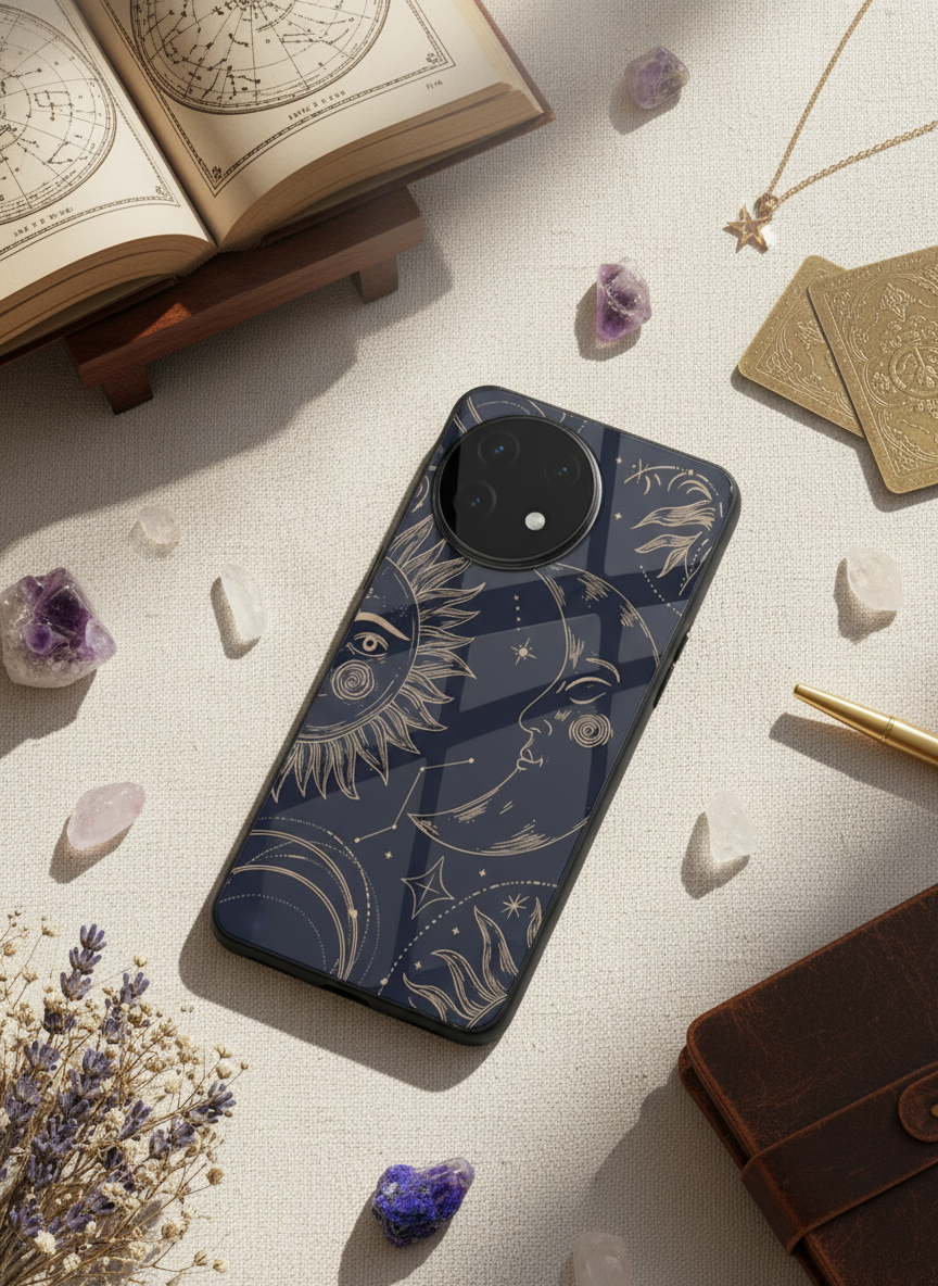 Celestial Dream Glass Back Cover For One Plus 13, 12, 11, 10 The Case & Co India