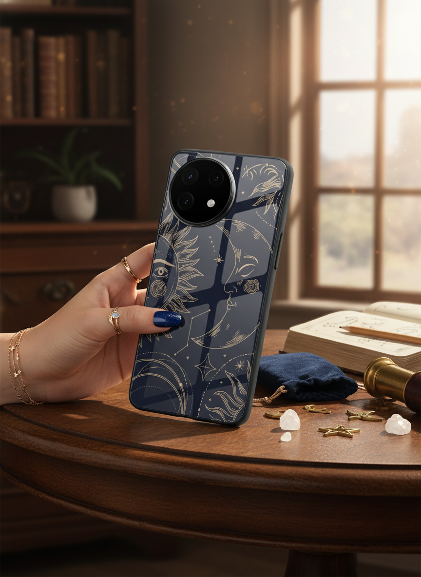Celestial Dream Glass Back Cover For One Plus 13, 12, 11, 10 The Case & Co India
