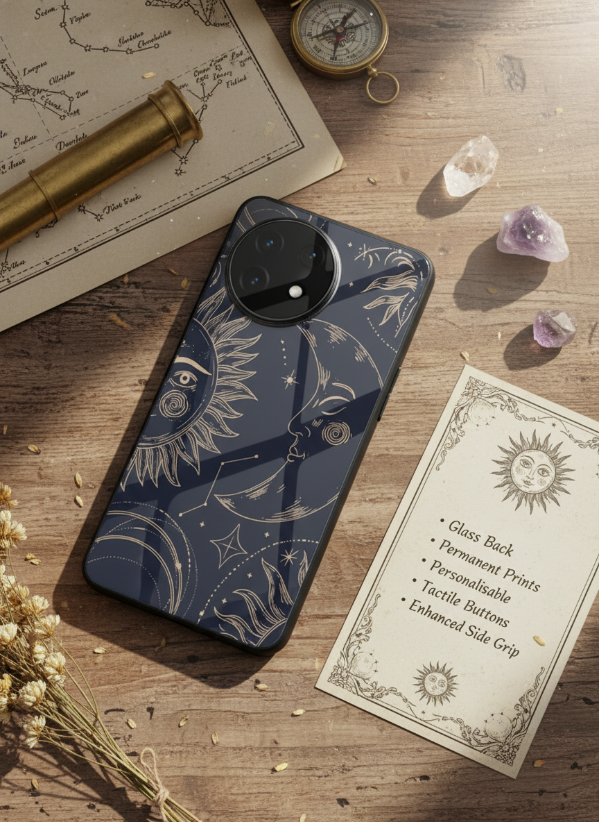 Celestial Dream Glass Back Cover For One Plus 13, 12, 11, 10 The Case & Co India
