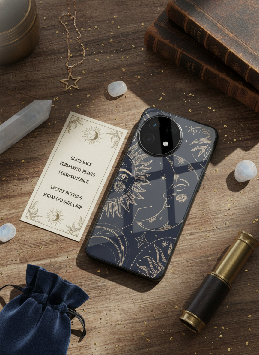 Celestial Dream Glass Back Cover For One Plus 13, 12, 11, 10 The Case & Co India