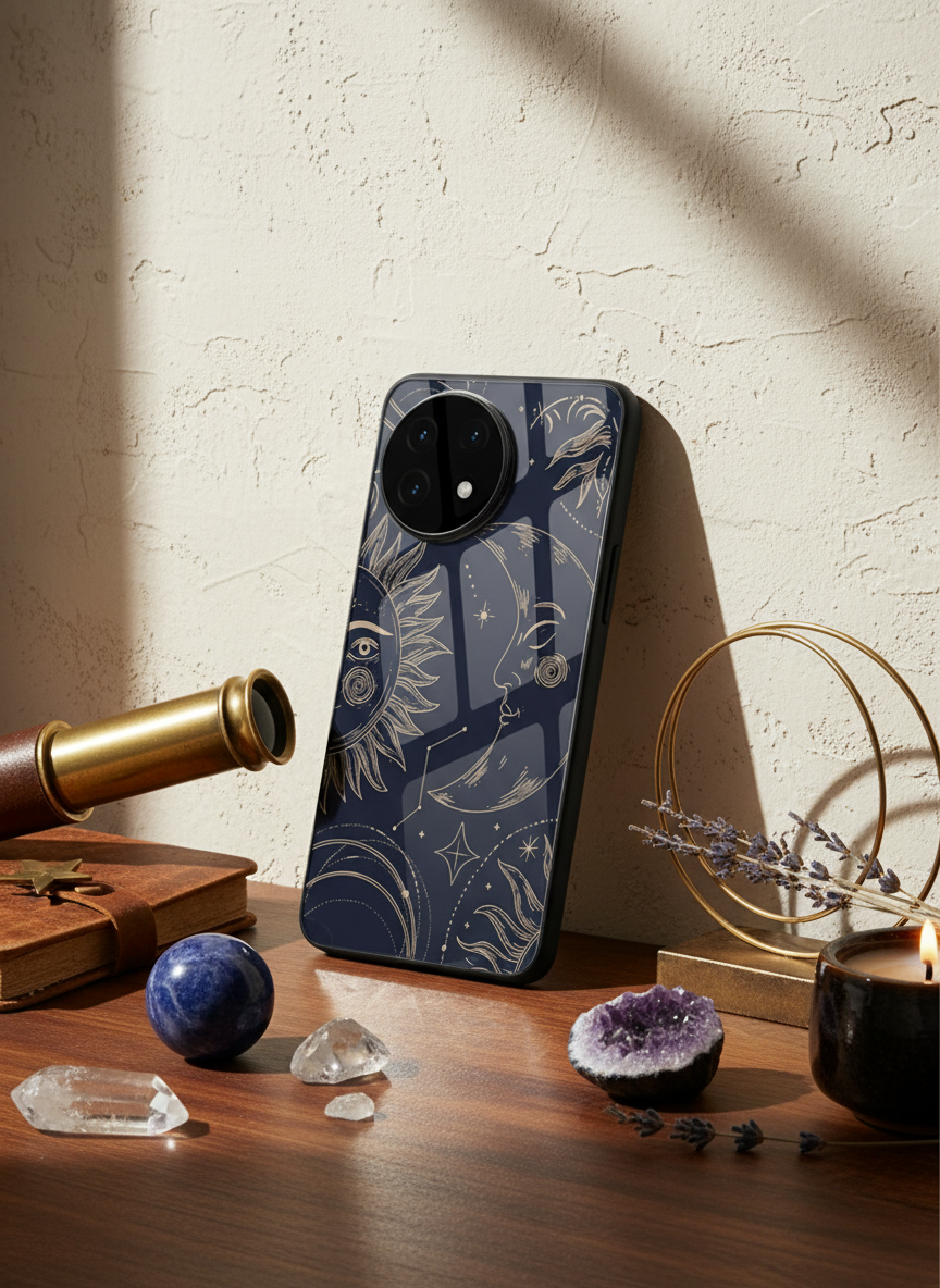 Celestial Dream Glass Back Cover For One Plus 13, 12, 11, 10 The Case & Co India