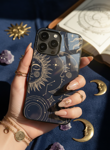 Celestial Dreams Mono Frame Glass Back Cover For iPhone 14-17 Models