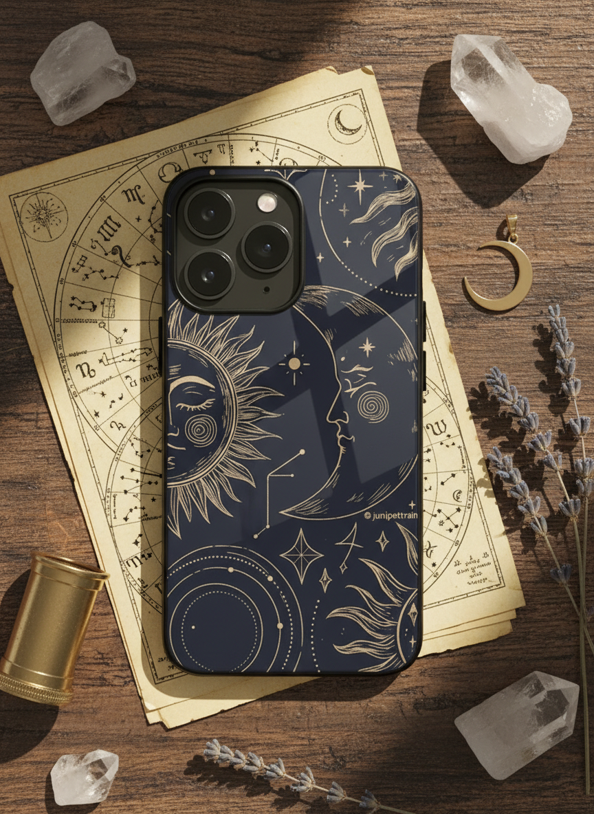 Celestial Dreams Premium Glass Back Cover For iPhone 14-17 Models The Case & Co India