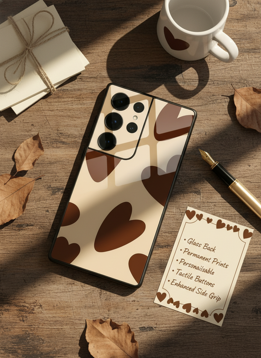 Chocolate Hearts  Premium Glass Back Cover For Galaxy S Series The Case & Co India