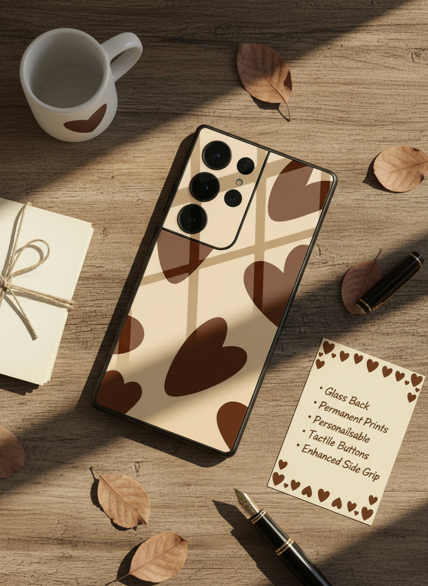 Chocolate Hearts  Premium Glass Back Cover For Galaxy S Series The Case & Co India