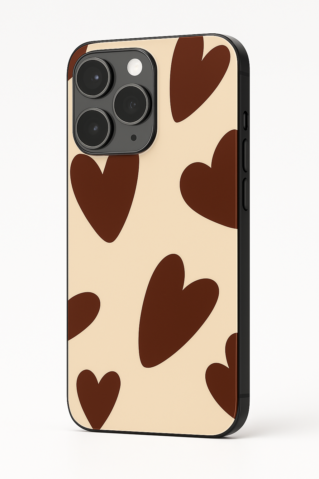 Chocolate Hearts Premium Glass Back Cover For iPhone 11,12,13,14,15,16,17 Models The Case & Co