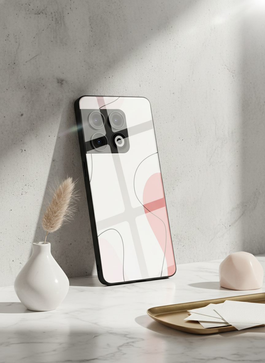 Clean Girl Aesthetics Glass Back Cover For One Plus 13, 12, 11, 10 The Case & Co India