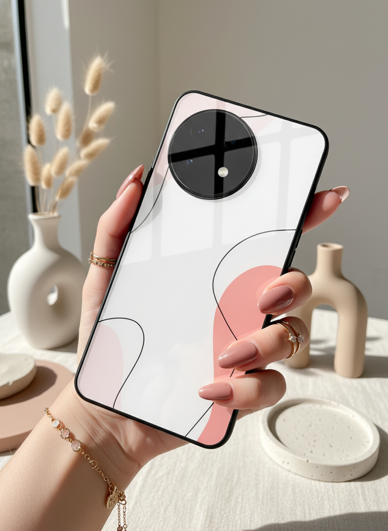 Clean Girl Aesthetics Glass Back Cover For One Plus 13, 12, 11, 10 The Case & Co India