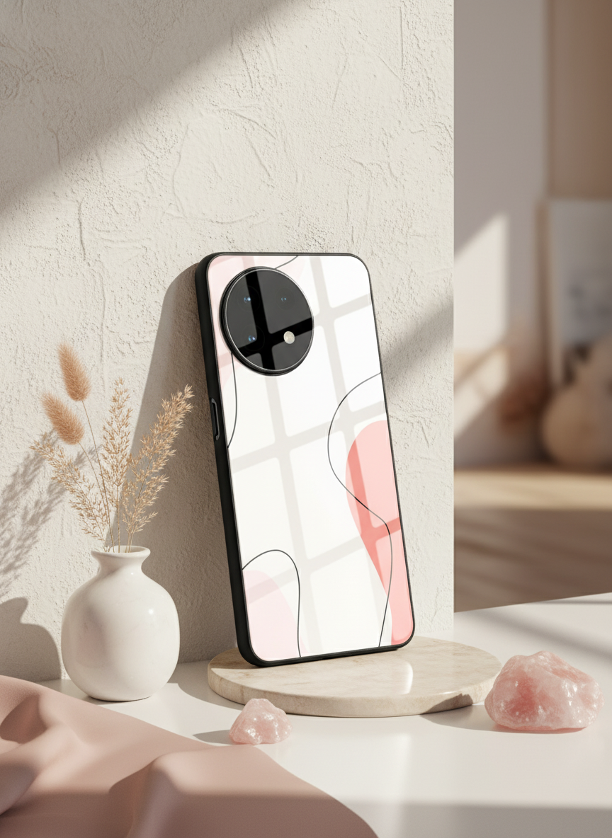 Clean Girl Aesthetics Glass Back Cover For One Plus 13, 12, 11, 10 The Case & Co India