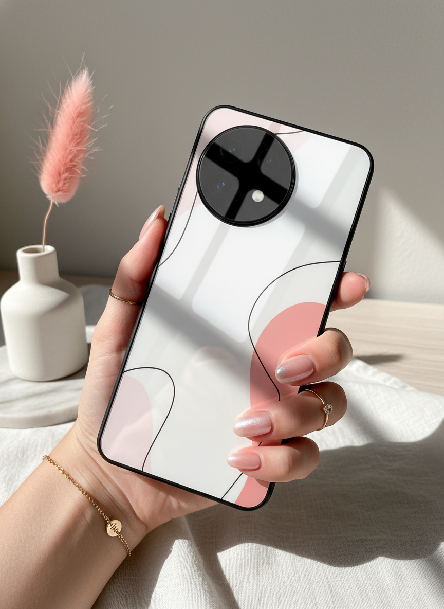 Clean Girl Aesthetics Glass Back Cover For One Plus 13, 12, 11, 10 The Case & Co India