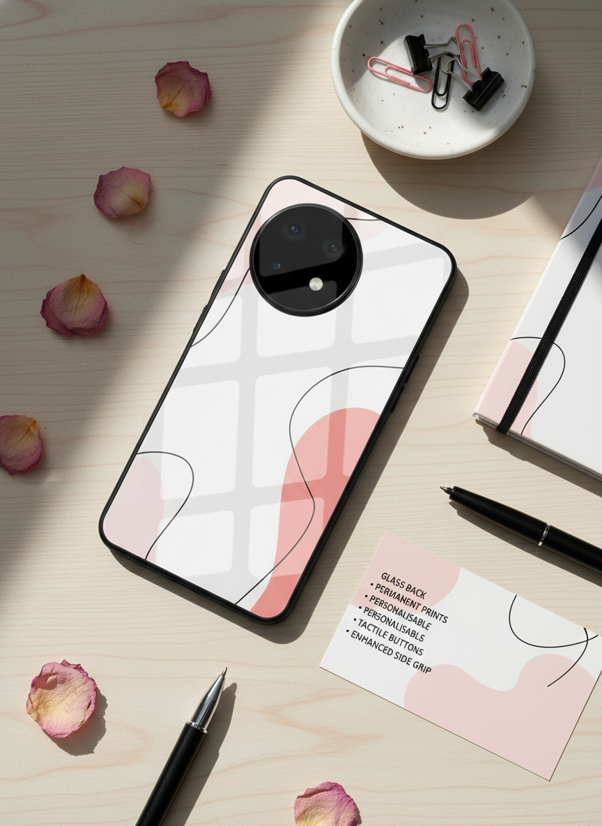 Clean Girl Aesthetics Glass Back Cover For One Plus 13, 12, 11, 10 The Case & Co India