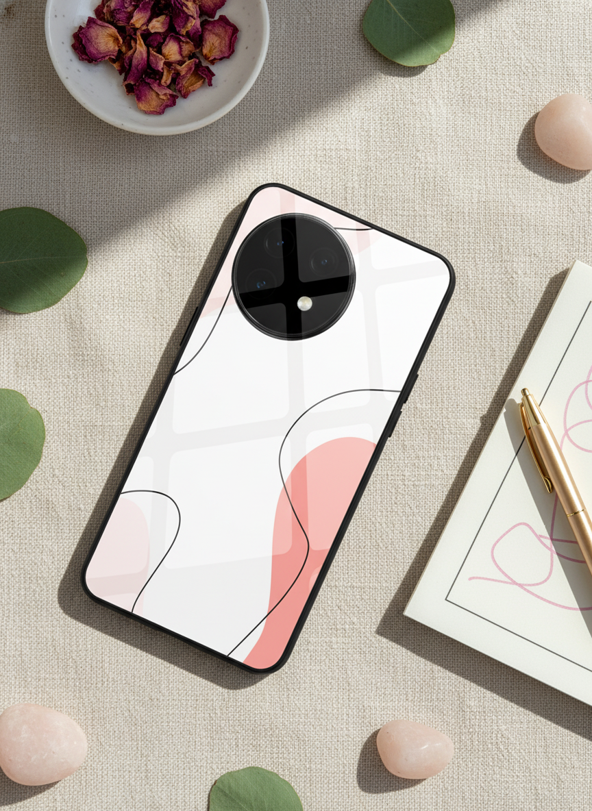 Clean Girl Aesthetics Glass Back Cover For One Plus 13, 12, 11, 10 The Case & Co India