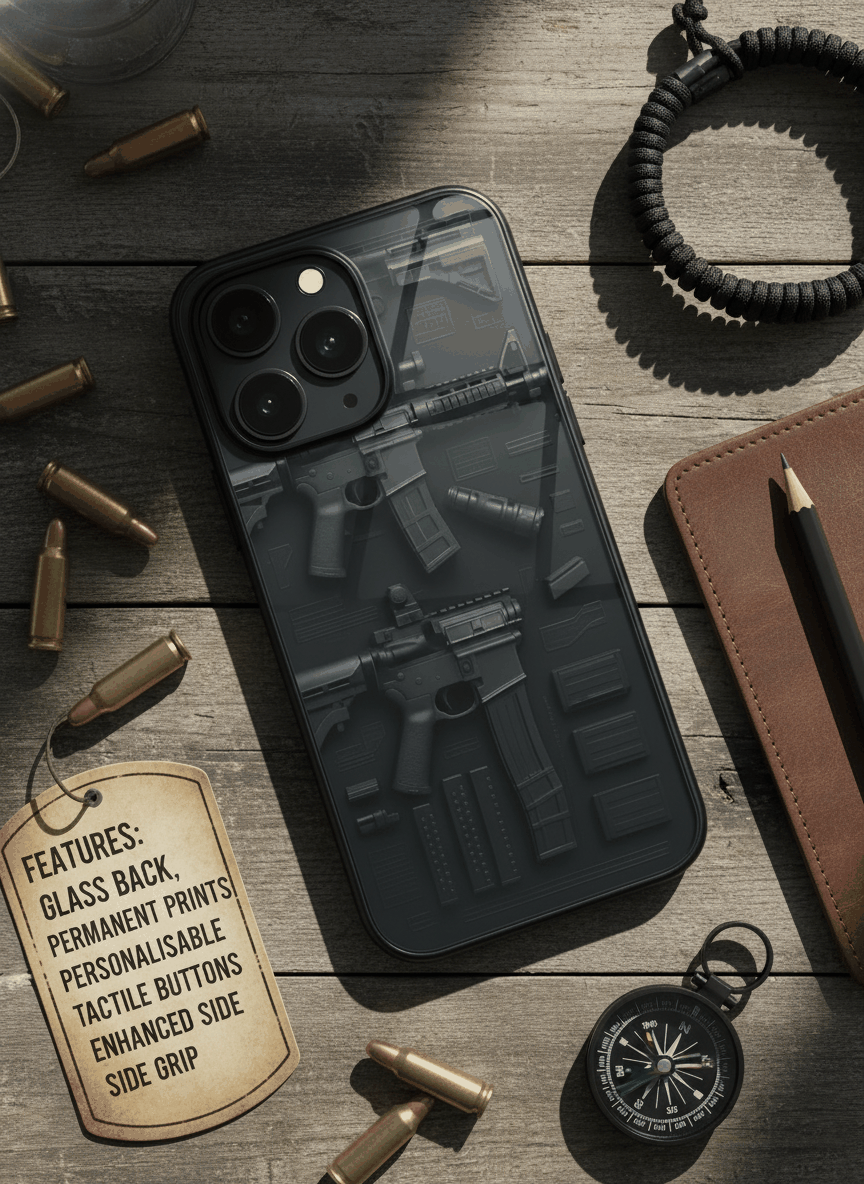 COD Guns Glass Back Cover For iPhone 11-17 The Case & Co
