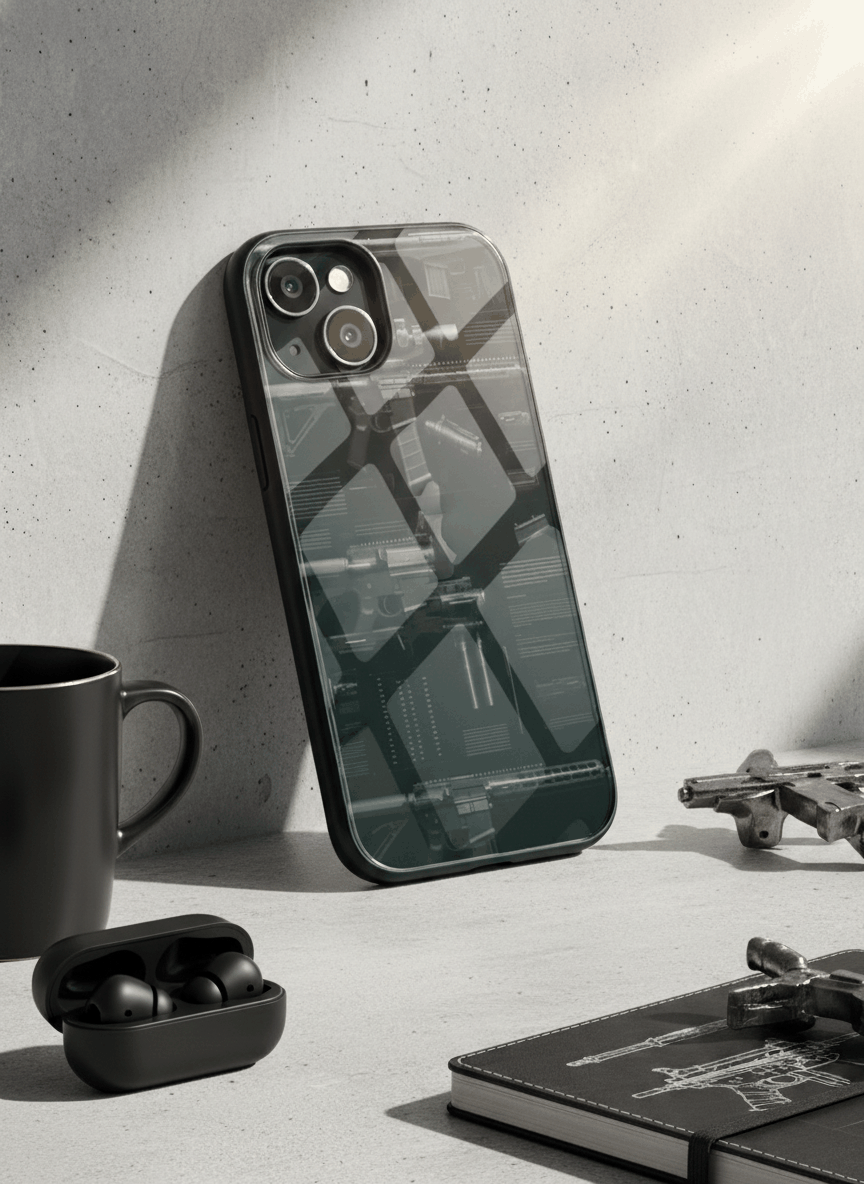 COD Guns Glass Back Cover For iPhone 11-17 The Case & Co