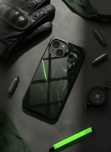 COD Zombie Mono Frame Glass Back Cover For iPhone 14-17 Models
