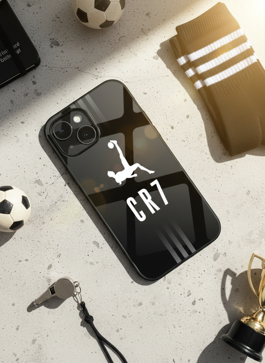 CR7 Legacy Premium Glass Back Cover For iPhone 14-17 Models The Case & Co India