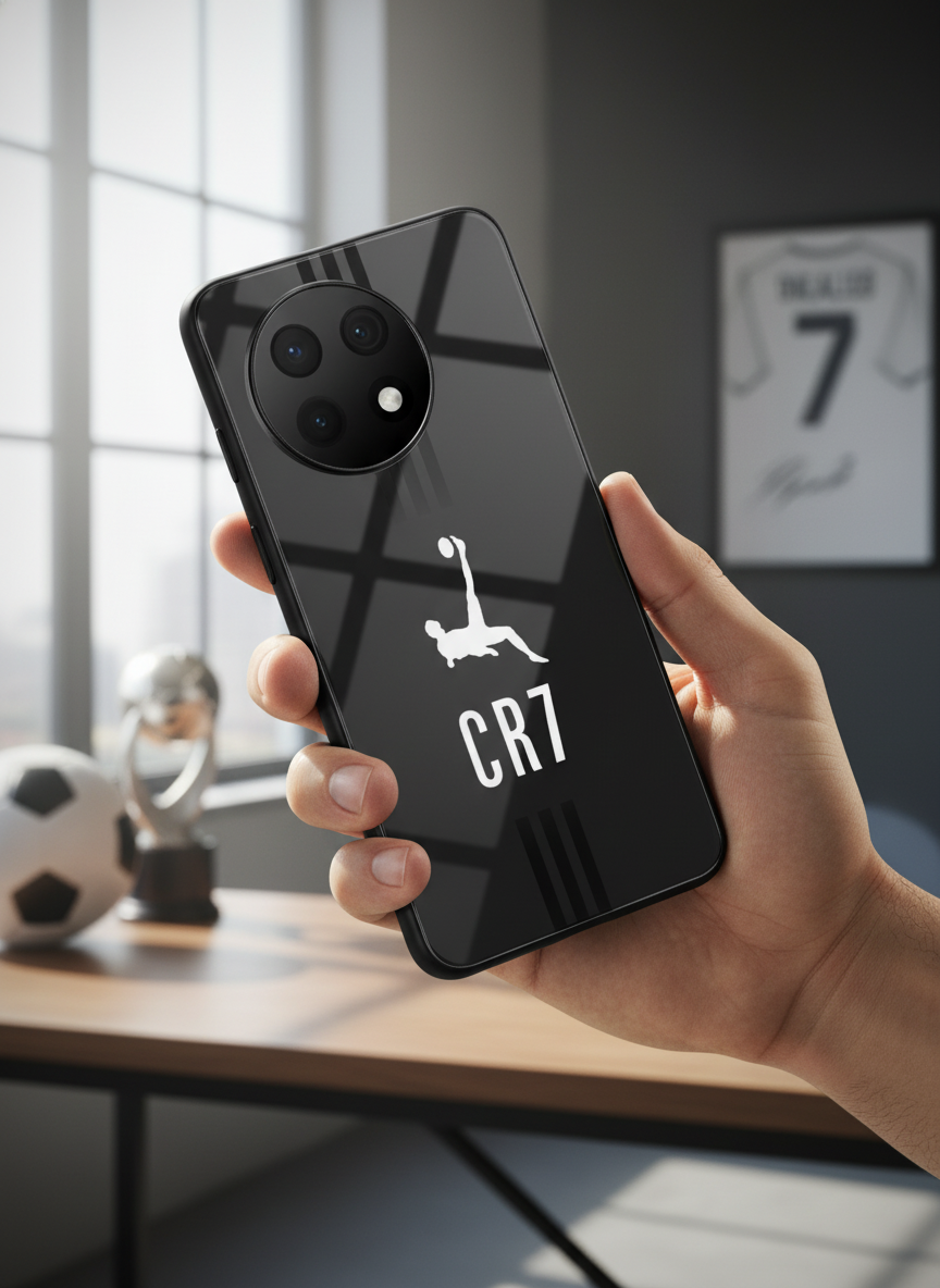 CR7 Legacy Premium Glass Back Cover For One Plus 13, 12, 11, 10 The Case & Co India
