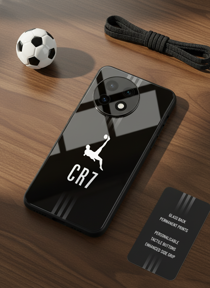 CR7 Legacy Premium Glass Back Cover For One Plus 13, 12, 11, 10 The Case & Co India