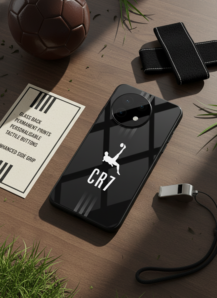 CR7 Legacy Premium Glass Back Cover For One Plus 13, 12, 11, 10 The Case & Co India
