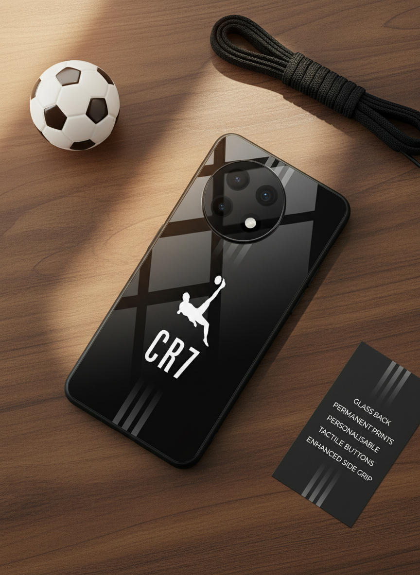 CR7 Legacy Premium Glass Back Cover For One Plus 13, 12, 11, 10 The Case & Co India