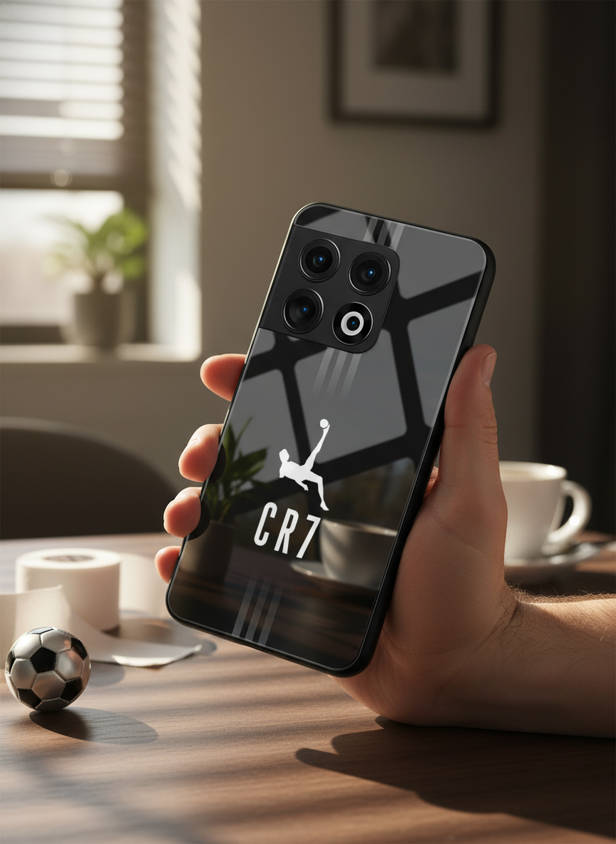 CR7 Legacy Premium Glass Back Cover For One Plus 13, 12, 11, 10 The Case & Co India