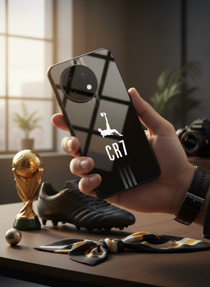 CR7 Legacy Premium Glass Back Cover For One Plus 13, 12, 11, 10 The Case & Co India