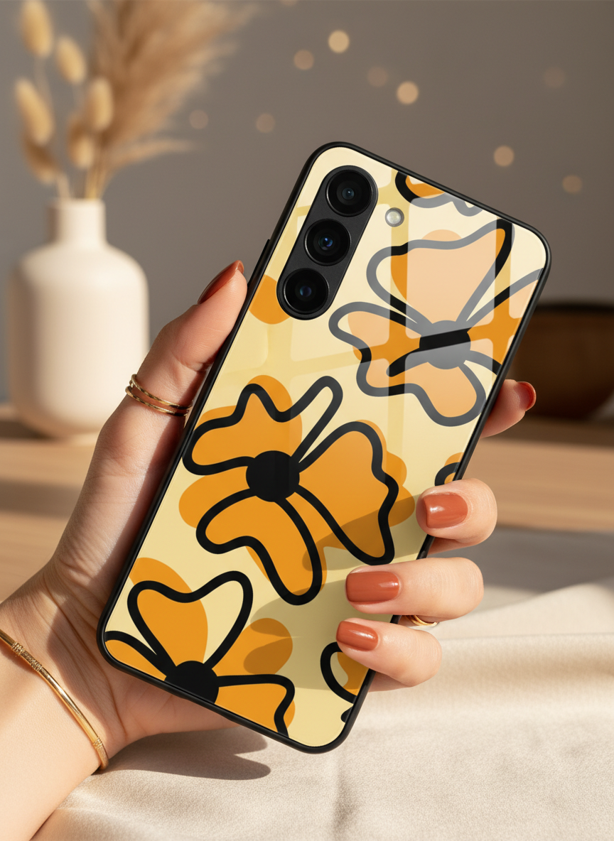 Crayon Petals Premium Glass Back Cover For Galaxy S Series The Case & Co India
