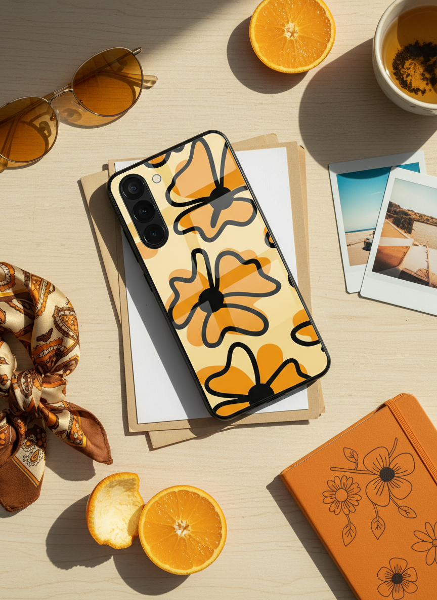 Crayon Petals Premium Glass Back Cover For Galaxy S Series The Case & Co India