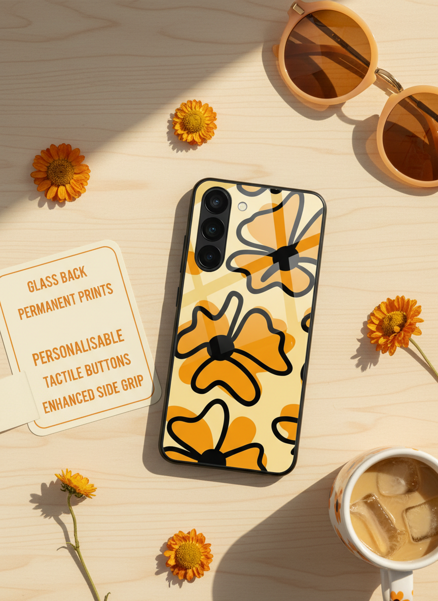 Crayon Petals Premium Glass Back Cover For Galaxy S Series The Case & Co India