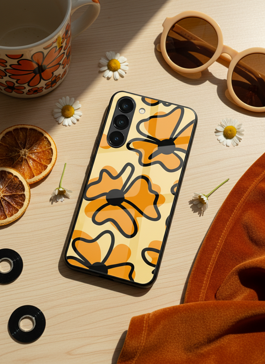 Crayon Petals Premium Glass Back Cover For Galaxy S Series The Case & Co India