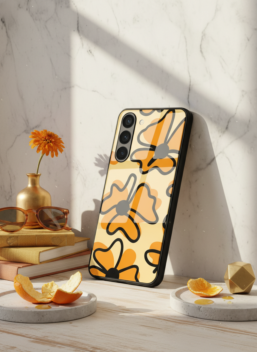 Crayon Petals Premium Glass Back Cover For Galaxy S Series The Case & Co India