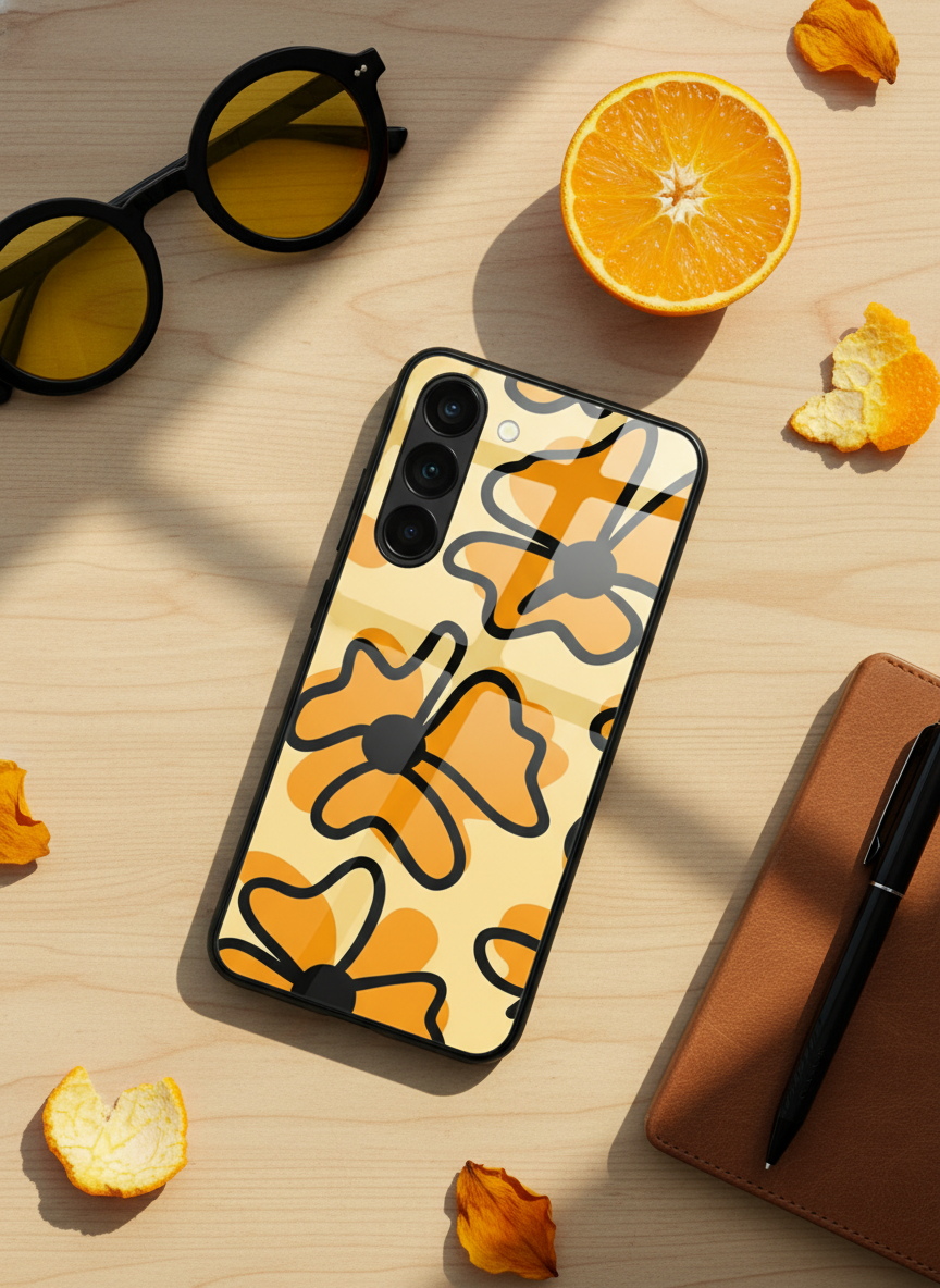 Crayon Petals Premium Glass Back Cover For Galaxy S Series The Case & Co India