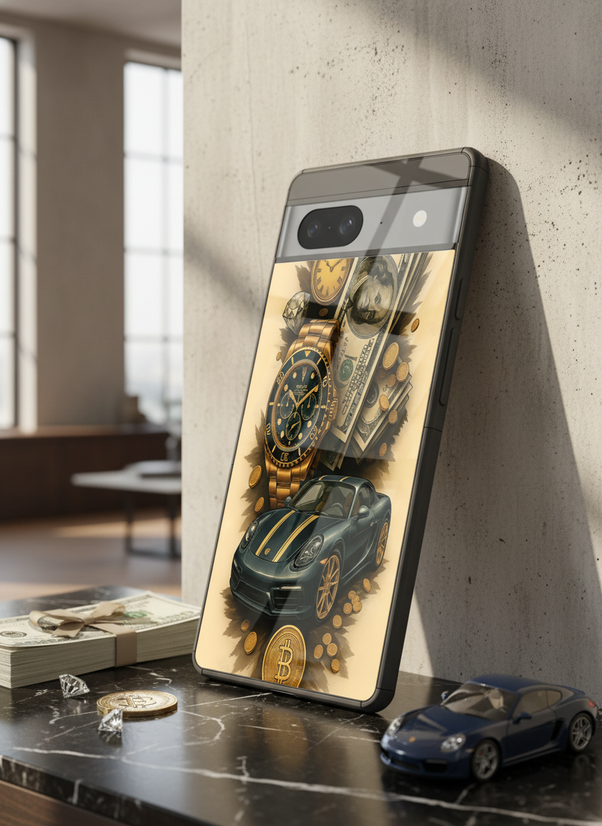 Crypto King Premium Glass Back Cover For Google Pixel 7,8,9,10 Series The Case & Co India