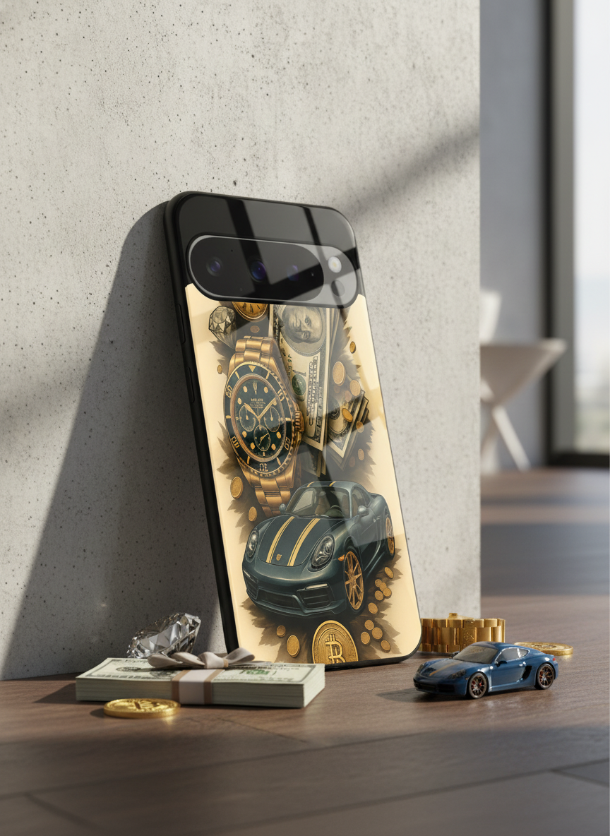 Crypto King Premium Glass Back Cover For Google Pixel 7,8,9,10 Series The Case & Co India