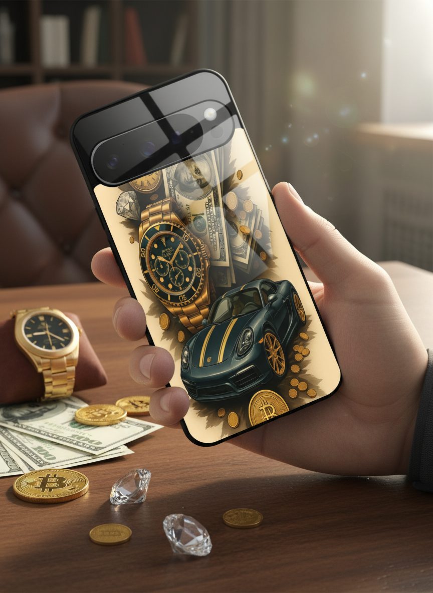 Crypto King Premium Glass Back Cover For Google Pixel 7,8,9,10 Series The Case & Co India