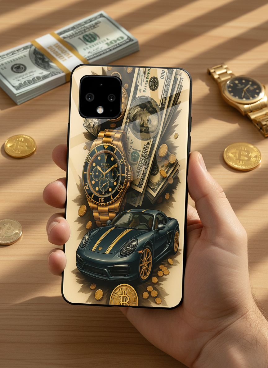 Crypto King Premium Glass Back Cover For Google Pixel 7,8,9,10 Series The Case & Co India
