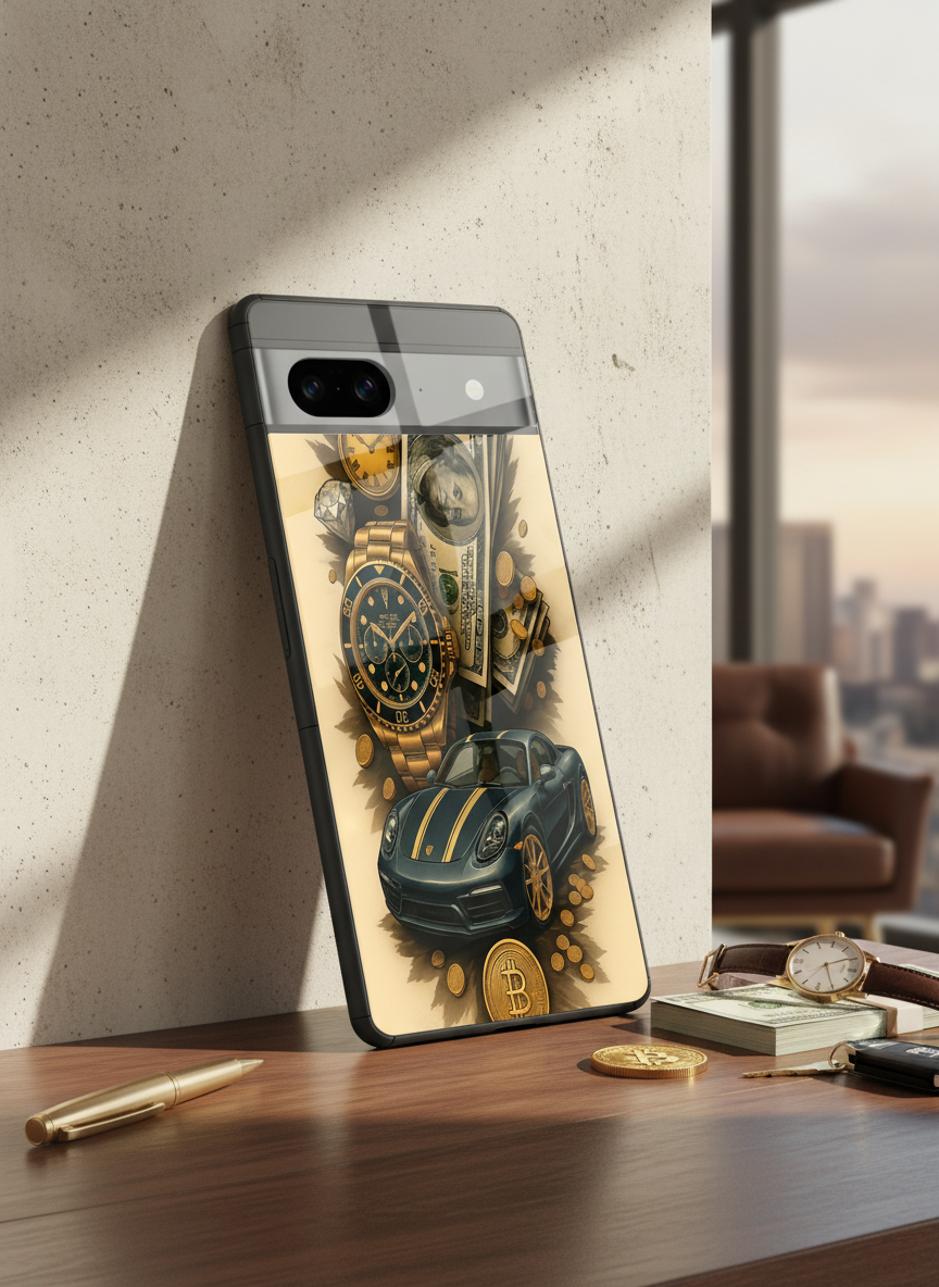 Crypto King Premium Glass Back Cover For Google Pixel 7,8,9,10 Series The Case & Co India