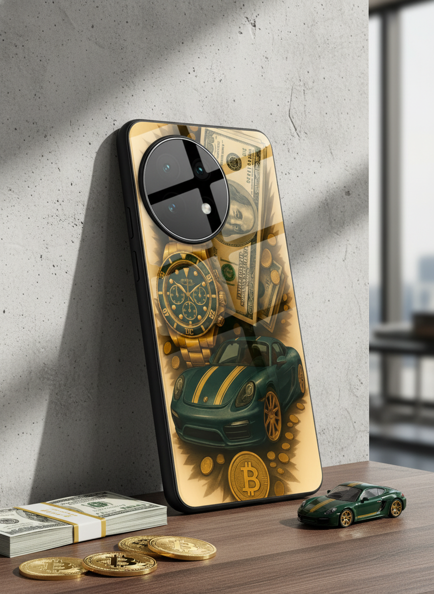 Crypto King Premium Glass Back Cover For One Plus 13, 12, 11, 10 The Case & Co India