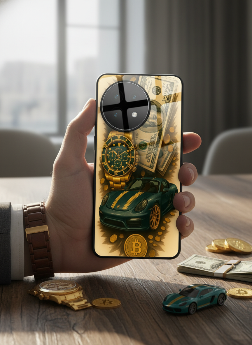 Crypto King Premium Glass Back Cover For One Plus 13, 12, 11, 10 The Case & Co India