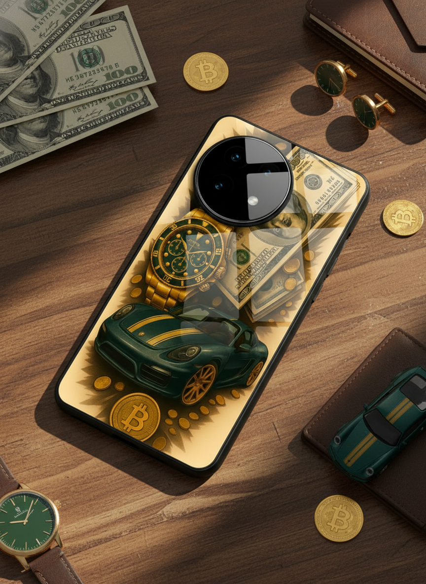 Crypto King Premium Glass Back Cover For One Plus 13, 12, 11, 10 The Case & Co India