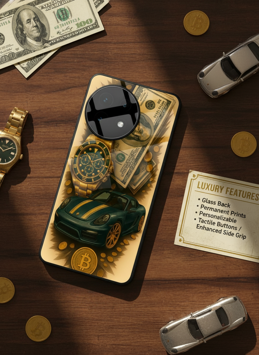 Crypto King Premium Glass Back Cover For One Plus 13, 12, 11, 10 The Case & Co India