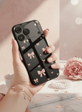 Dark Aesthetic Bows Premium Glass Back Cover For iPhone 14-17 Models The Case & Co India