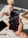 Dark Aesthetic Bows Premium Glass Back Cover For One Plus 13, 12, 11, 10 The Case & Co India