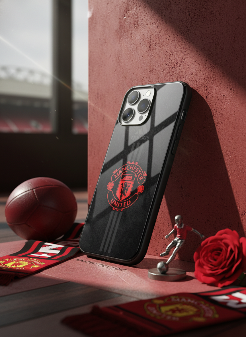 Dark Mode FC Premium Glass Back Cover For iPhone 14-17 Models The Case & Co India
