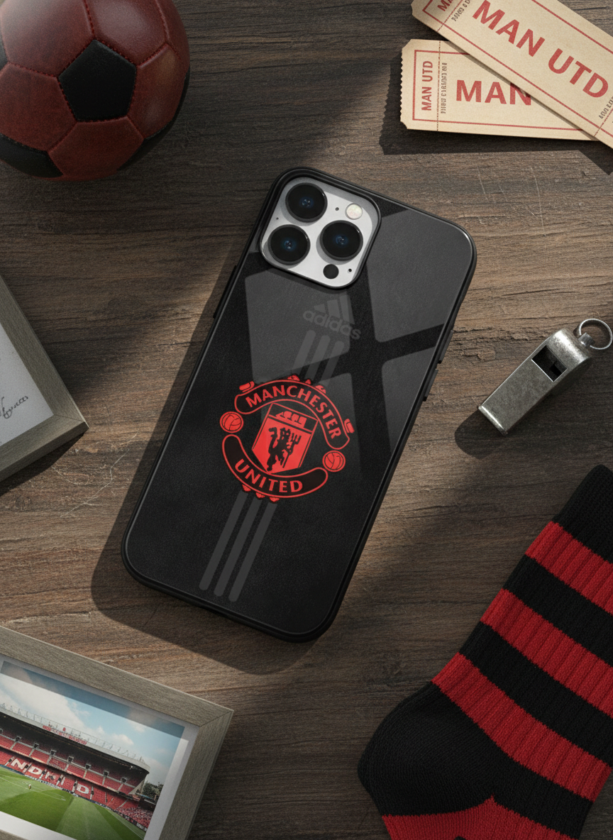 Dark Mode FC Premium Glass Back Cover For iPhone 14-17 Models The Case & Co India